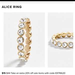 Alice ring with clear stones